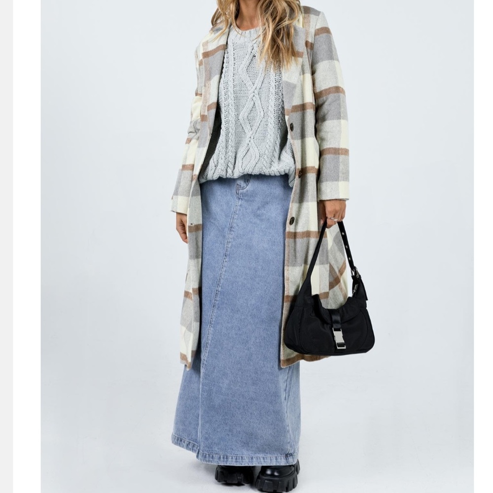 long plaid coat